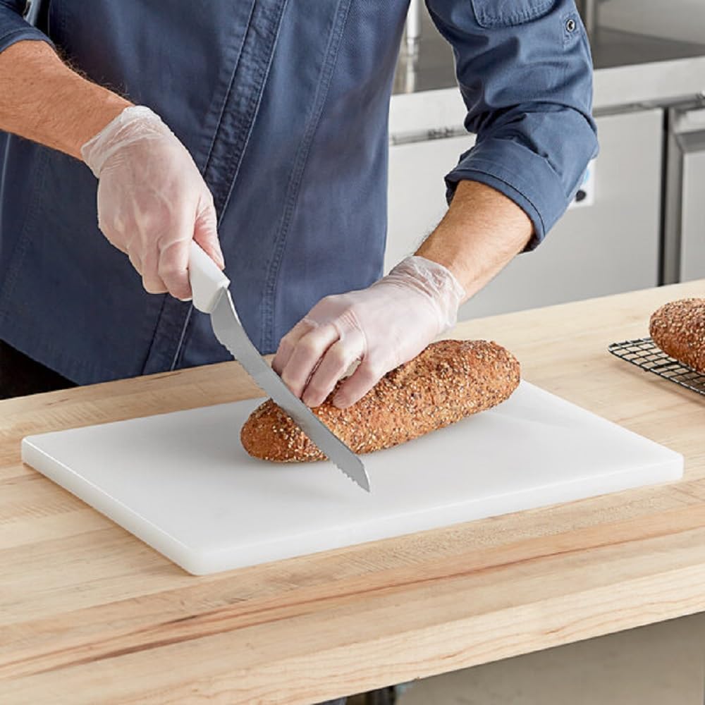 Utility Cutting Board White Color Plastic- Thick Non-Skid Plastic Chopping Board Cutting Board for Kitchen Meat Vegetables Fruits Home Restaurants Dishwasher Safe