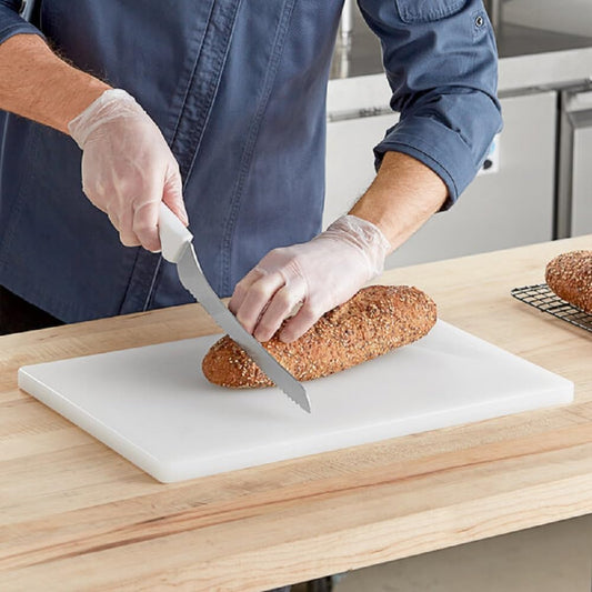 Utility Cutting Board White Color Plastic- Thick Non-Skid Plastic Chopping Board Cutting Board for Kitchen Meat Vegetables Fruits Home Restaurants Dishwasher Safe