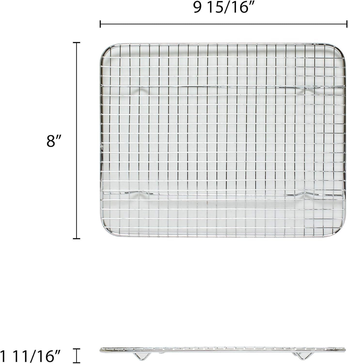 Rectangular Wire Pan Grate Chrome-Plated Set of 2-Fits Third Size  Cooling Rack Baking Sheet GraSheet Cookie Panste Cake Rack for Pies Cookies Pastries Cakes
