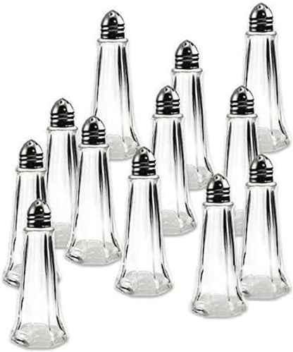 Tower Salt Pepper Shakers with Glass Body Stainless Steel Top - Salt Shaker Salt Pepper Shakers Glass Spice Jars Accessories for Wedding Party Restaurant Home Kitchen