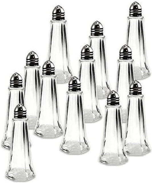 Tower Salt Pepper Shakers with Glass Body Stainless Steel Top - Salt Shaker Salt Pepper Shakers Glass Spice Jars Accessories for Wedding Party Restaurant Home Kitchen