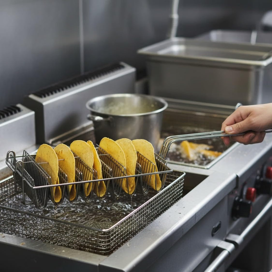 Commercial Grade 8-Slot Taco Basket Holds 8 Shells Deep Fryer - Taco Holder Basket Taco Fry Basket with Grip Handle Taco Shell Fry Basket Shells Deep Fryer Taco Holder Basket
