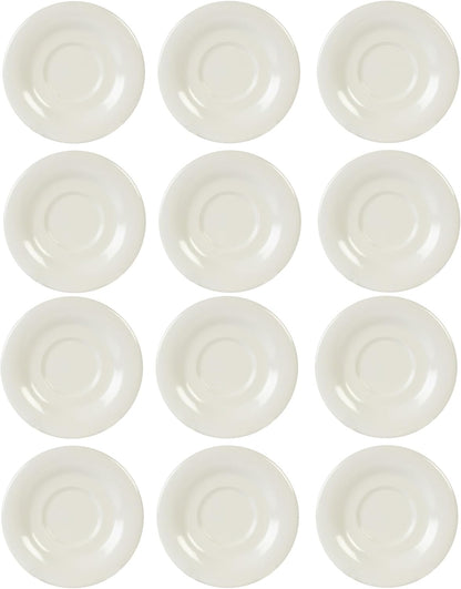 5-1/2” Saucer Melamine Set of 12 for Bouillon Cup/Mug Cup - Dishwasher Safe Break-Resistant Appetizer Dessert Plates Coffee Cup Saucers Drinkware Home Cafe Restaurants