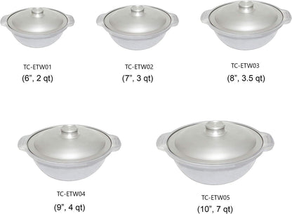 Aluminum Sam Bai Wok with Lid- Stir Wok Pan with Lid Fry Pans Cookware Chinese Wok Perfect for Home and Restaurants