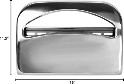 Half Fold Metal Chrome Toilet Seat Cover Holder Wall Mounted- Toilet Seat Cover Dispenser Wall Mount for Commercial Office Restaurants Hospitals and Schools