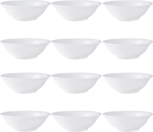 Rimless Bowl Melamine Set of 12 - Dishwasher Safe Break-Resistant Serving Bowl Soup Bowl for Salads Rice Pasta Dessert Side Dishes Home Restaurants