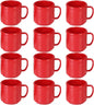10 oz Mug Melamine Set of 12- Dishwasher Safe Break-Resistant Coffee Cup Set Reusable Plastic Cup for Latte Cappuccino Cocoa Hot Tea Mocha Home Cafe Restaurants