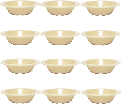 Grapefruit Bowl White Color Melamine Set of 12- Dishwasher Safe Break-Resistant Reusable Bowls Serving Bowl Soup Bowls Dessert Bowls for Fruits Salad Kitchen Restaurants