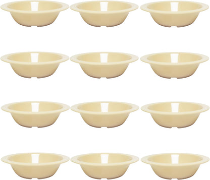 Grapefruit Bowl White Color Melamine Set of 12- Dishwasher Safe Break-Resistant Reusable Bowls Serving Bowl Soup Bowls Dessert Bowls for Fruits Salad Kitchen Restaurants