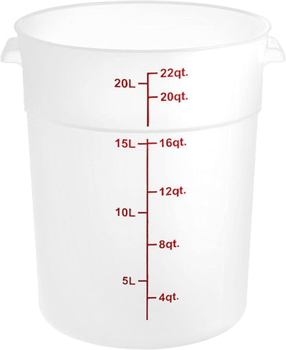 Round Food Storage Container Translucent Polypropylene- Commercial Food Storage Containers Meal Prep Containers Reusable Food Containers for Pantry Kitchen Storage Organization
