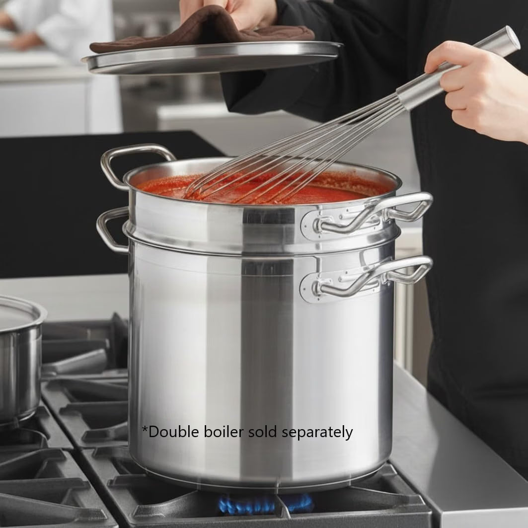 Stainless Steel Double Boiler Cover Thickness- Steam Melting Pot Cover Stainless Steel for Melting Chocolate Candy Butter and Cheese Dishwasher & Oven Safe