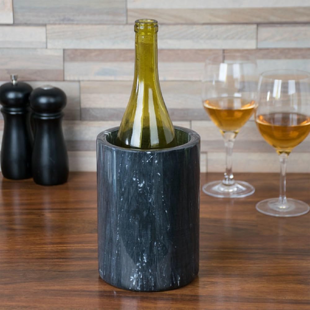 4-1/2" x 6" Marble Wine Cooler - Wine Chiller Bucket Keep Wine Beverages Cold Wine Champagne Beer Cocktail Cooler Tabletop Wine Chiller for Parties Dinner Kitchen Bar