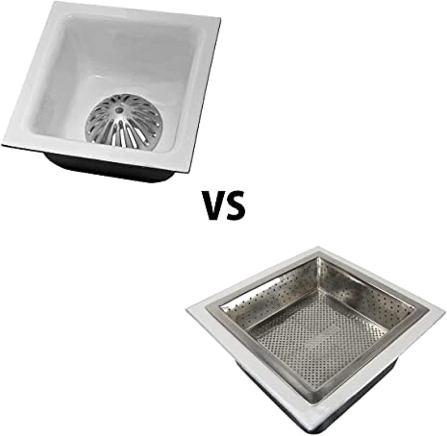 Stainless Steel Floor Sink Basket- Square Screens Strainer Sink Drain Cover Suitable for Kitchen Restaurant Bar Buffet