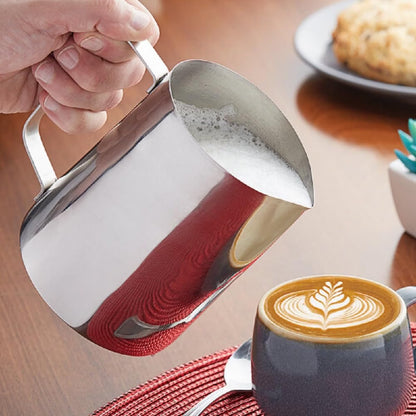 Stainless Steel Frothing Milk Pitcher- Espresso Steaming Pitcher Coffee Bar Espresso Machine Accessories Cappuccino Barista Tool Milk Jug Steamer Frother Cup