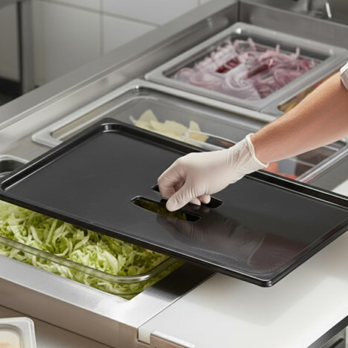 Solid Polycarbonate Food Pan Lid - Food Storage Container Cover Restaurant Commercial Hotel Pans Cover for Food Prep Fruits Vegetables Beans Corns