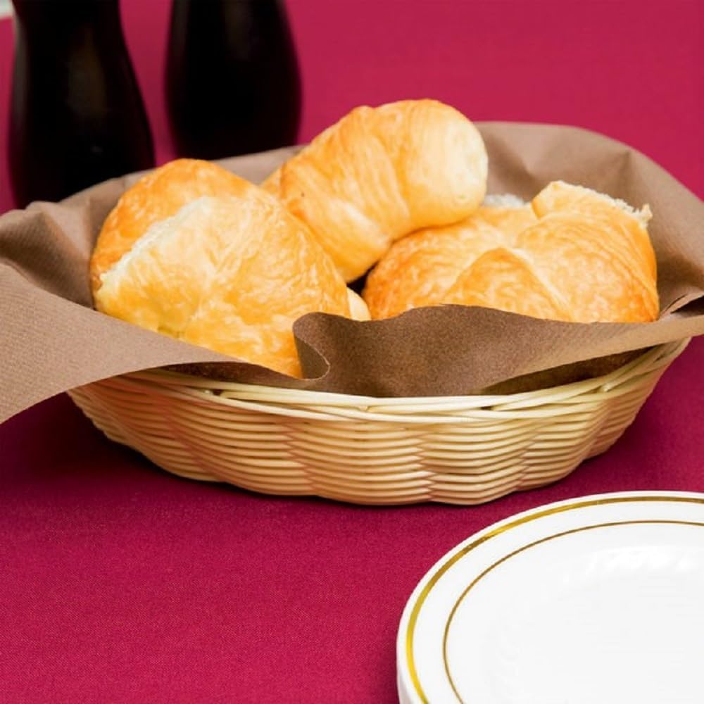 Hand-Woven Bread Basket - Restaurant Woven Food Serving Basket for Fruit Bread Serving Basket Decorative Basket Perfect for Cafe Home and Restaurants