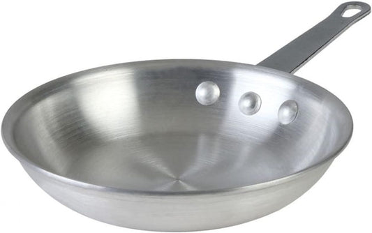 Aluminum Frying Pan with Plated Iron Riveted Handle - Mirror-Finish Skillet Cookware Egg Pan Omelet Pans Professional Cooking Pan Chefs Pan Dishwasher Safe