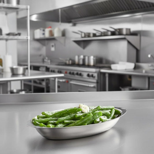 Stainless Steel Oval Au Gratin Dish - Set of 6 - Casserole and Banana Split Bowls, Single Serving, Small Individual Gratin