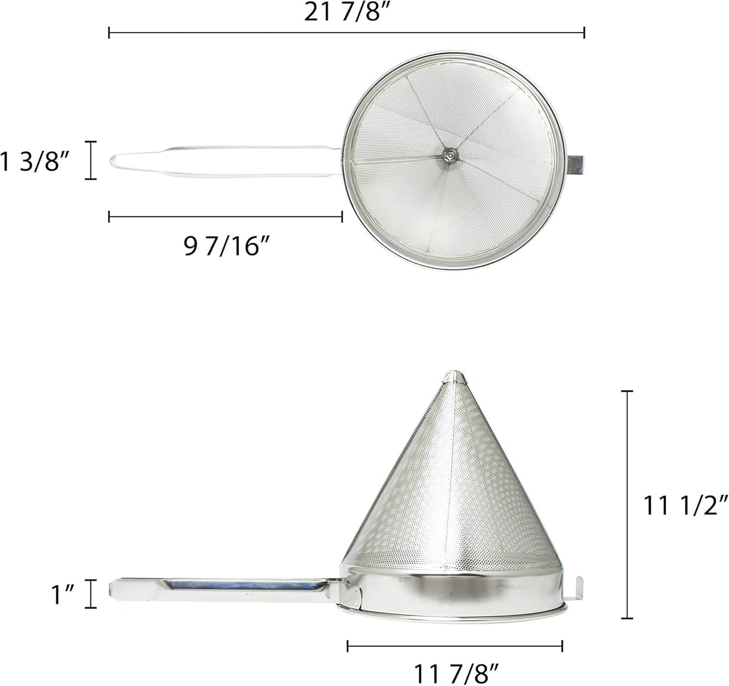 Stainless Steel China Cap Strainer - Cone Shaped Strainer Food Strainer Juice Strainer Kitchen Tools Food Colander For Straining Seeds Beans Sauces & More