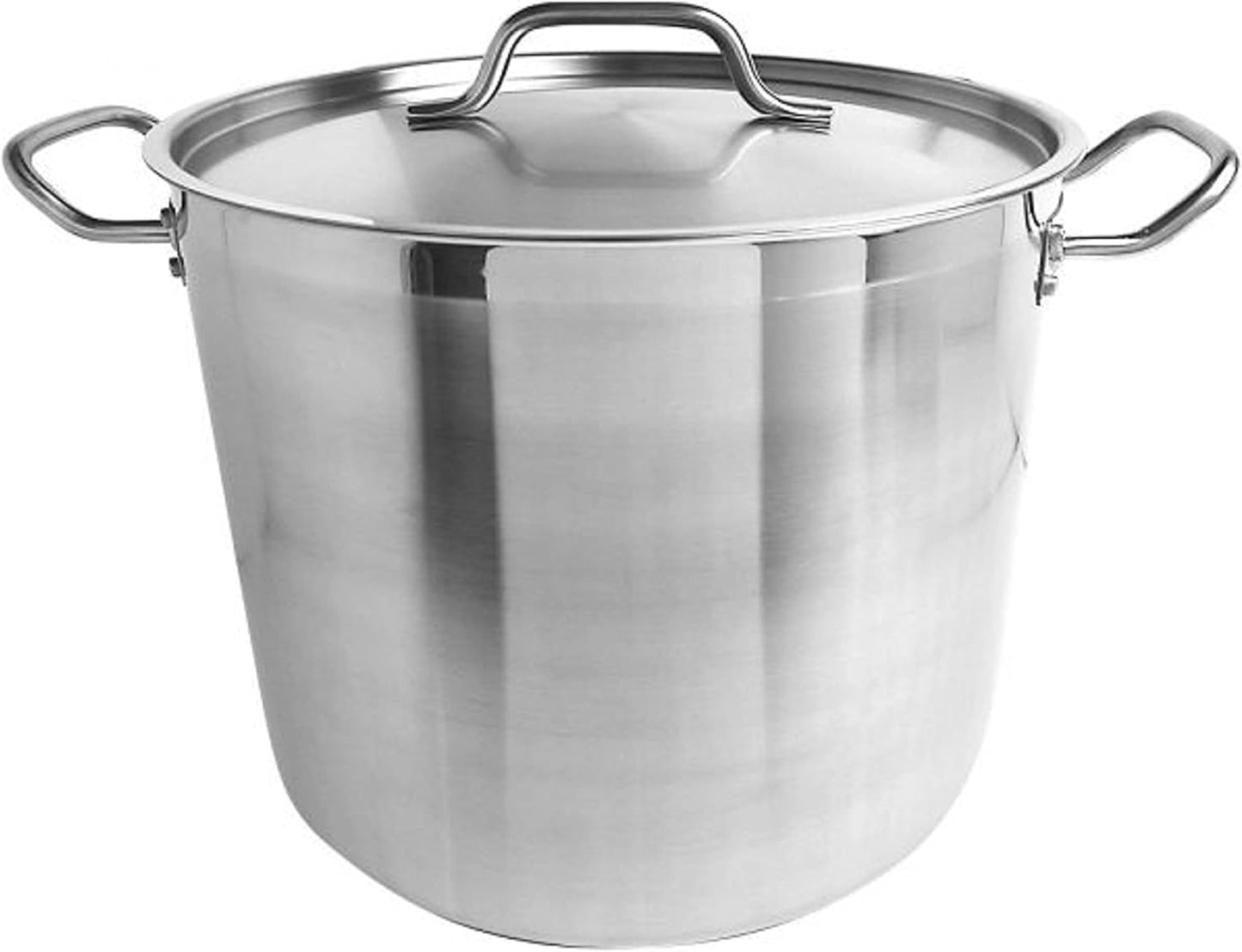 Stainless Steel Stock Pot with Lid - Heavy Duty Induction Large Stock Pot Stew Pot Cookware for Simmering Soup Canning Soup Pasta VegetableOven Safe & Induction Ready