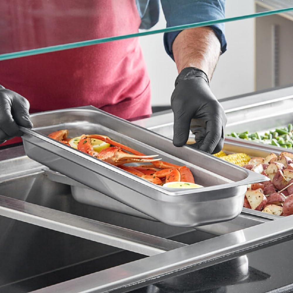 Deep Stainless Steel Anti-Jamming Steam Pan 22 Gauge- Chafing Steam Table Pans Catering Food Storage Metal Pan Hotel Pan for Restaurant Events Catering Use