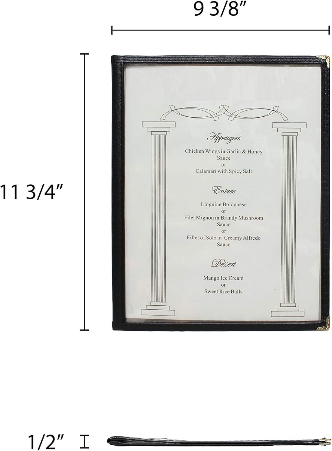 8-1/2” x 11” Double Fold Restaurant Menu Covers 2 Page 4 View Set of 10- Crystal Clear Menu Covers Fits A4 Size Paper Menu Sleeve Folder Menu Book Holders for Bar Cafe Restaurant