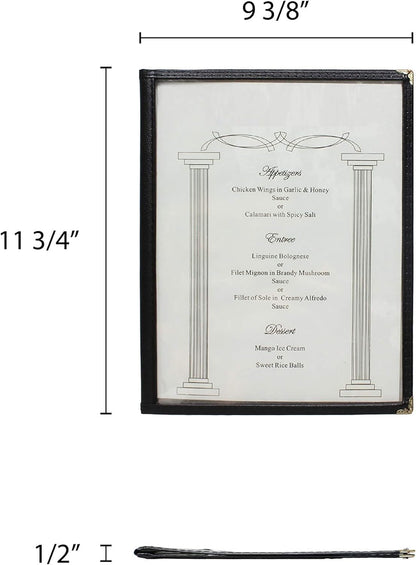 8-1/2” x 11” Double Fold Restaurant Menu Covers 2 Page 4 View Set of 10- Crystal Clear Menu Covers Fits A4 Size Paper Menu Sleeve Folder Menu Book Holders for Bar Cafe Restaurant