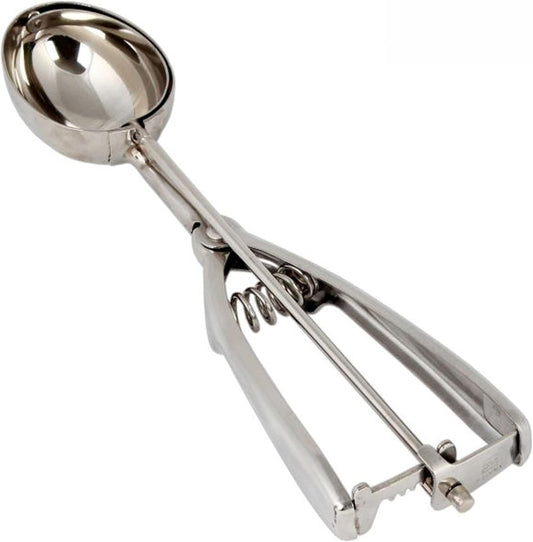 Oval Portion Scoop Disher with Twin Grip Handle Stainless Steel- Cookie Scooper for Baking Cookie Scoops For Portion Control Scoop Cookie Dough Cupcake Batter Ice Cream