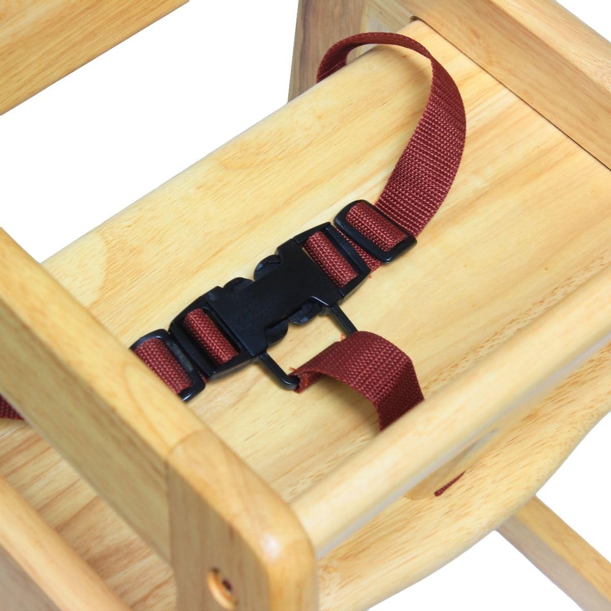 Wood Children High Chair with Safety Belt Wood Finished- Knock-Down Package Commercial Grade Children High Stool Dining Chair for Restaurant & Home Use