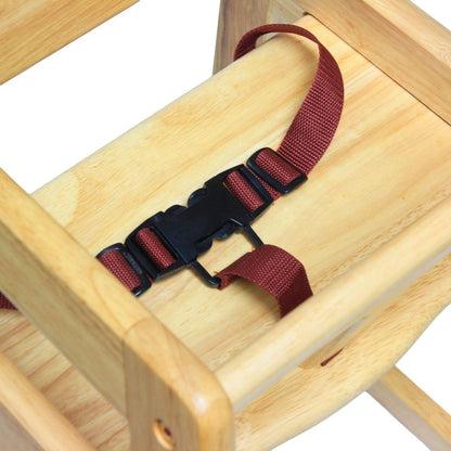Wood Children High Chair with Safety Belt Wood Finished- Knock-Down Package Commercial Grade Children High Stool Dining Chair for Restaurant & Home Use