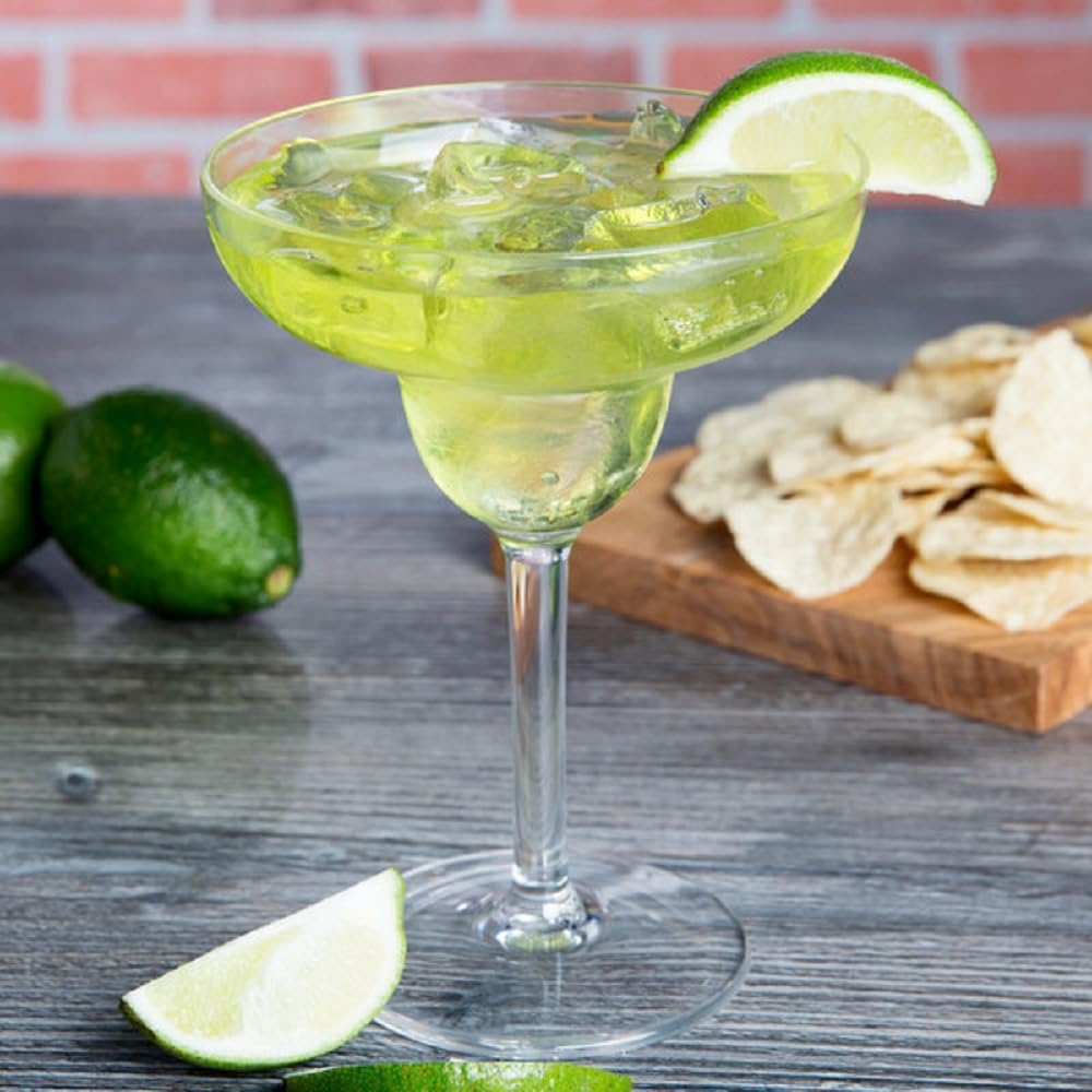 Margarita Glass Polycarbonate Clear Color- Stemware Beverage Plastic Drinking Glass Margarita Cup Martini Frozen Daiquiri Frozen Cocktail Glass