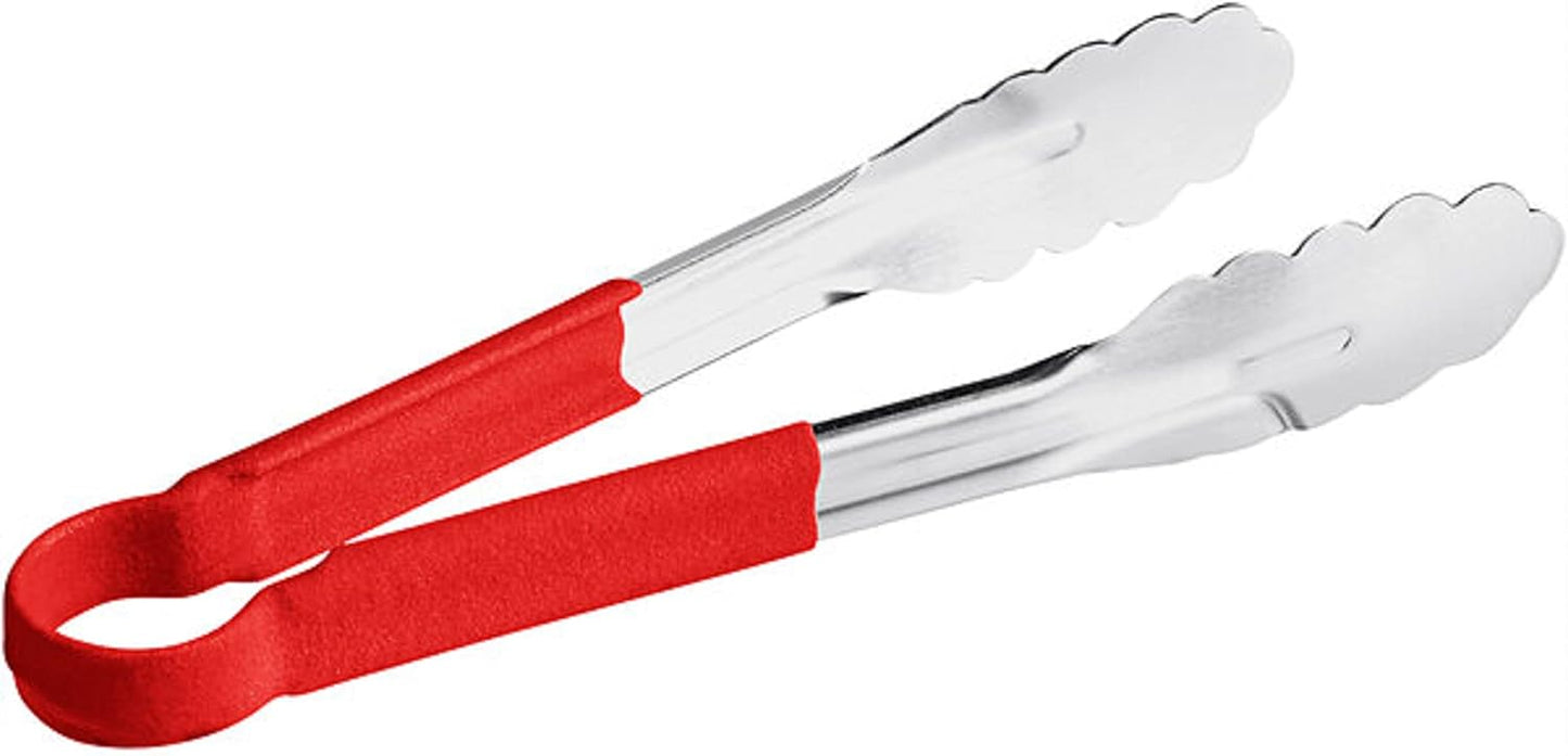 Stainless Steel Kitchen Tong with Non-Slip Coated Handles- Kitchen Tongs Metal Food Tongs Premium Stainless Steel Tongs for Cooking Food Salad Grilling Barbecue BBQ Buffet