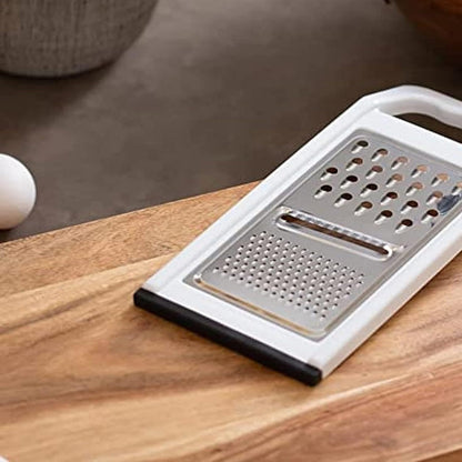 Stainless Steel Multi-Use Grater Slicer 4-5/8" x 11-1/8" x 1-1/8" with Polypropylene Frame- Cheese Shredder Lemon Zester Grater Food Grater Vegetable Ginger Potatoes Slicer for Kitchen