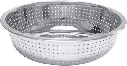 Stainless Steel Chinese Colander with Holes - Colander Strainer Basket Heavy Duty Kitchen Drainer Basket Strain Drain Rinse Fruits Vegetables and Drain Cooked Pasta
