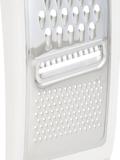 Stainless Steel Multi-Use Grater Slicer 4-5/8" x 11-1/8" x 1-1/8" with Polypropylene Frame- Cheese Shredder Lemon Zester Grater Food Grater Vegetable Ginger Potatoes Slicer for Kitchen