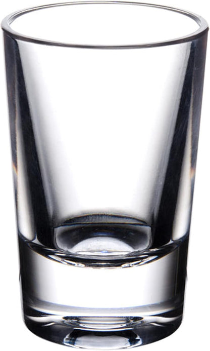Straight Round Shot Glass Polycarbonate with Heavy Base Clear Color Set of 2- Liquor Plastic Drinking Glass Clear Shot Glass Tequila Shots for Whiskey Tequila Vodka Espresso