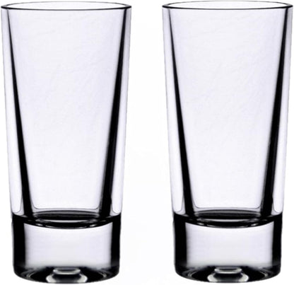 Straight Round Shot Glass Polycarbonate with Heavy Base Clear Color Set of 2- Liquor Plastic Drinking Glass Clear Shot Glass Tequila Shots for Whiskey Tequila Vodka Espresso