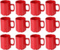 8 oz Mug Melamine Set of 12- Dishwasher Safe Break-Resistant Coffee Cup Set Reusable Plastic Cup for Latte Cappuccino Cocoa Hot Tea Mocha Home Cafe Restaurants