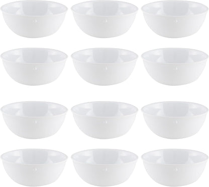 Nappie Bowl Melamine Set of 12- Dishwasher Safe Break-Resistant Reusable Bowls Serving Soup Bowl Broth Cups Soup Bowls Ice Cream Dipping Sauce
