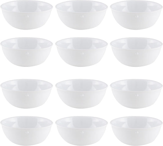 Nappie Bowl Melamine Set of 12- Dishwasher Safe Break-Resistant Reusable Bowls Serving Soup Bowl Broth Cups Soup Bowls Ice Cream Dipping Sauce