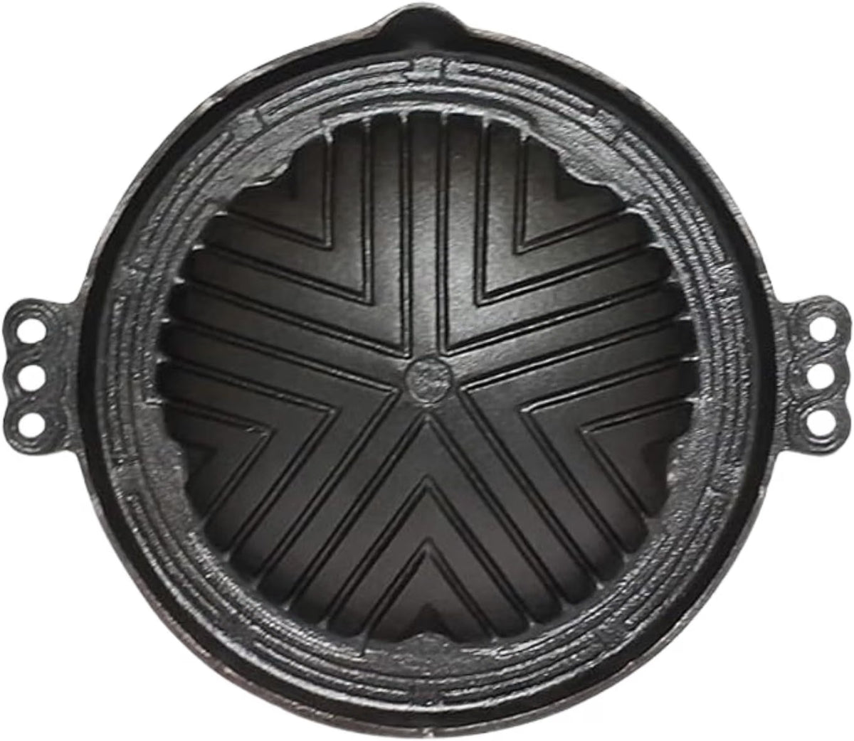 Round Cast Iron Stovetop Barbecue Plate Grill/Griddle - with Easy Grip Handles Griddle Pan for Stove Top Gas Range Grilling Pan Gets Better with Each Use