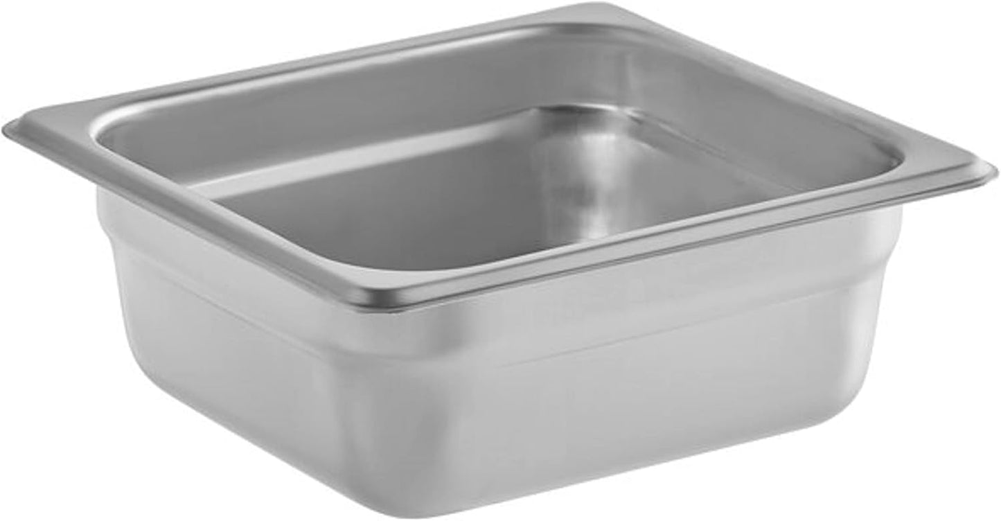 Deep Stainless Steel Anti-Jamming Steam Pan 22 Gauge- Chafing Steam Table Pans Catering Food Storage Metal Pan Hotel Pan for Restaurant Events Catering Use