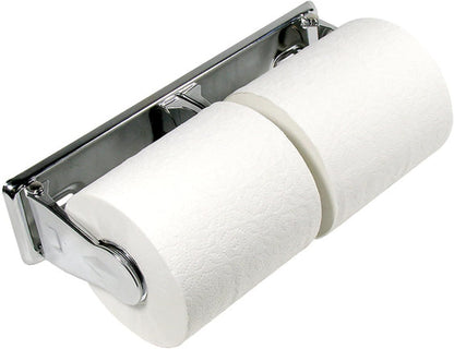 Dual Roll Locking Toilet Tissue Dispenser fits 4" Diameter Toilet Paper Roll Chrome Plated- Bathroom Toilet Paper Holder Wall Mounted Toilet Roll Holder for Bathroom Kitchen Washroom