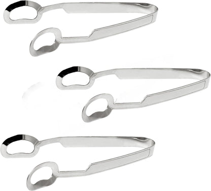 6" Stainless Steel Snail Escargot Tongs Set of 3- Seafood Snail Escargot Tongs Server Serving Cooking Tong for Home Kitchen Restaurant Hotel BBQ