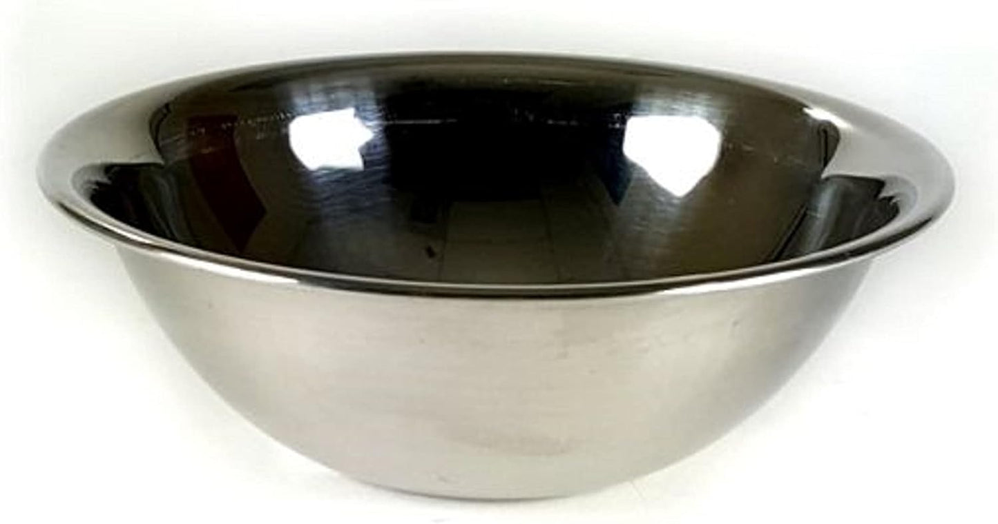 Stainless Steel Mixing Bowls - 6.5" Wide - Flat Bottom and Rim