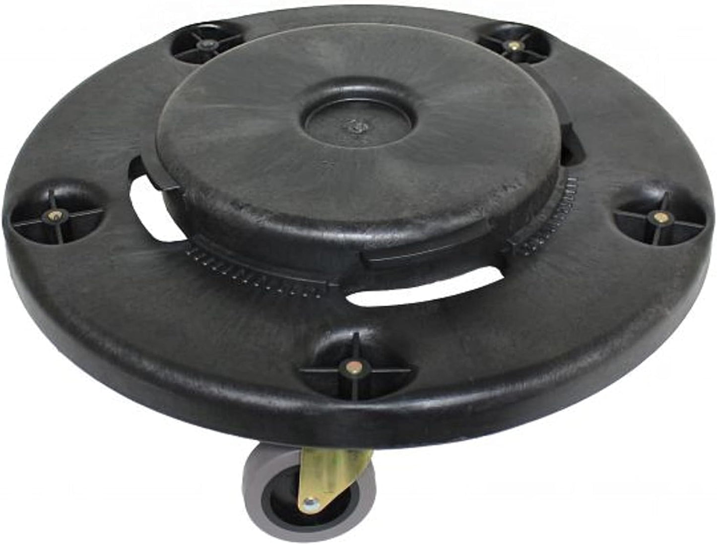 18” x 6” Black 5" Caster Trash Can Dollies with Rubber Wheels- Heavy-Duty Trash Can Dolly Plastic Dolly with Casters for Round Trash Cans Waste Container Dollies Trash Dolly