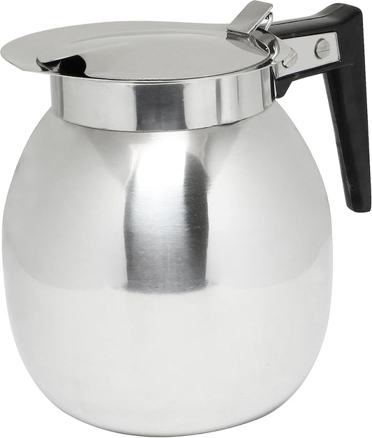 64 oz Stainless Steel Coffee Decanter with Black Easy-Grip Handle Mirror Finish- Coffee Server Beverage Serveware Coffee Carafes For Keeping Hot Liquids Coffee Pot Decanter