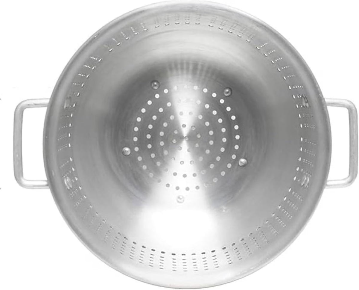 Aluminum Heavy Duty Colander with Handles and Stable Base - Pasta Spaghetti Berry Fruit Vegetable Kitchen Food Strainer Basket