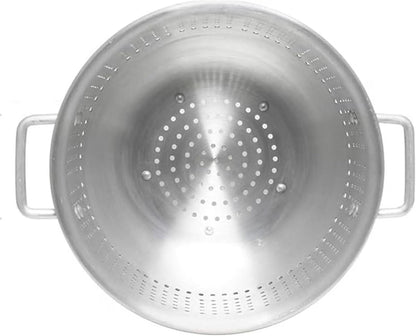 Aluminum Heavy Duty Colander with Handles and Stable Base - Pasta Spaghetti Berry Fruit Vegetable Kitchen Food Strainer Basket