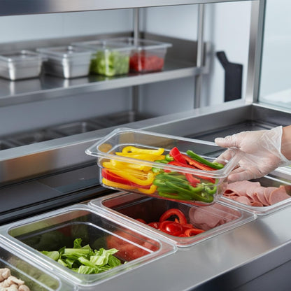 Deep Polycarbonate Food Pan - Commercial Restaurant Food Storage Containers Hotel Pans for Catering Buffets Restaurants Fruits Vegetables Corns